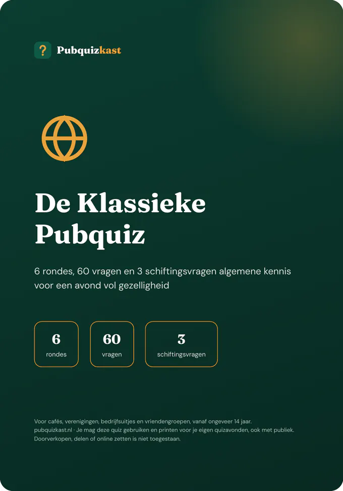 Voorkant van De Klassieke Pubquiz