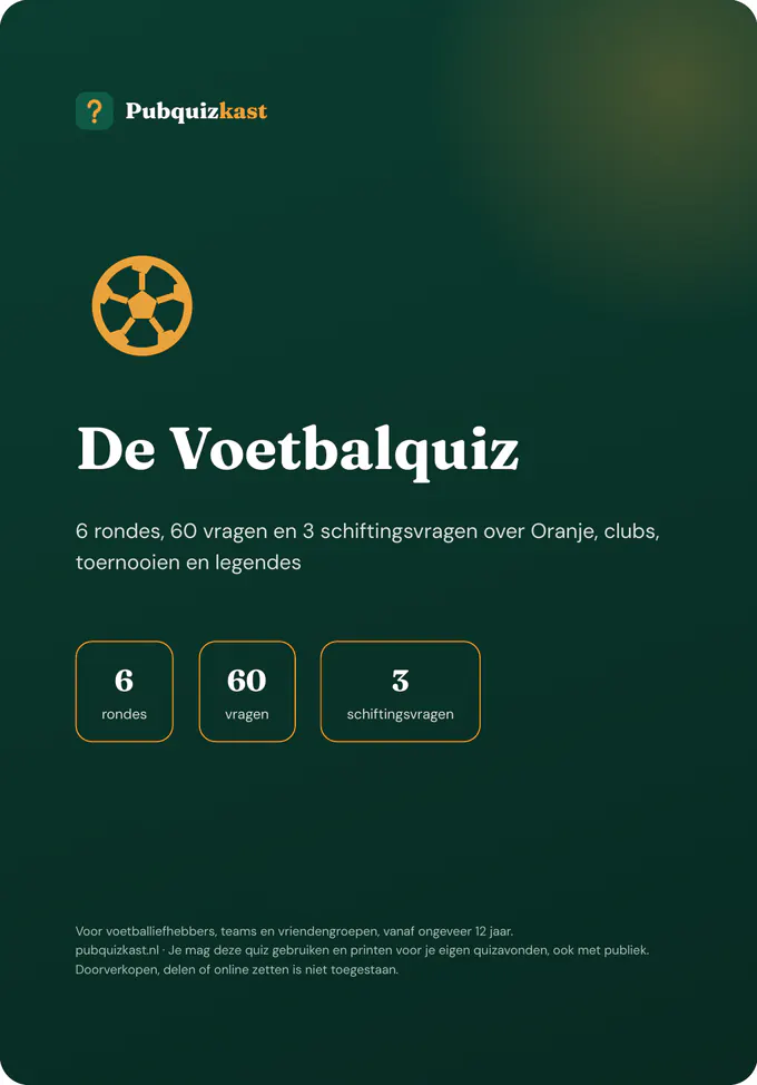 Voorkant van De Voetbalquiz