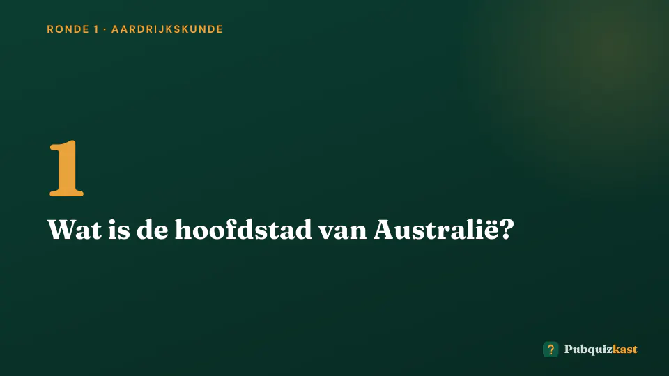 De Klassieke Pubquiz: presentatie op de tv