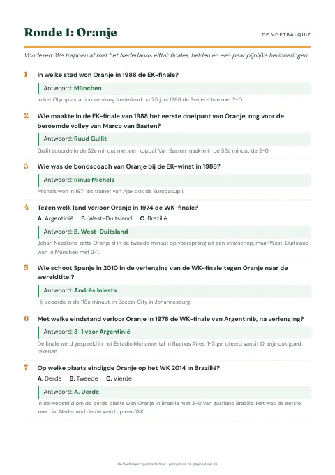 De Voetbalquiz: quizmasterboek